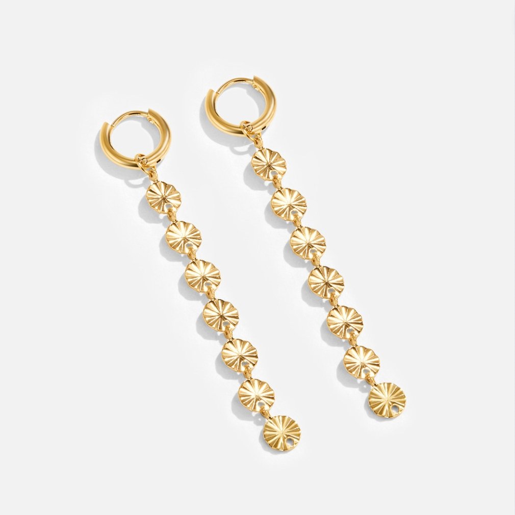 Pendientes disco Amari chapados en oro 18K