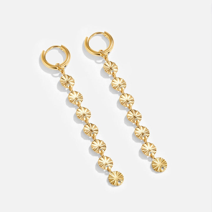 Pendientes disco Amari chapados en oro 18K