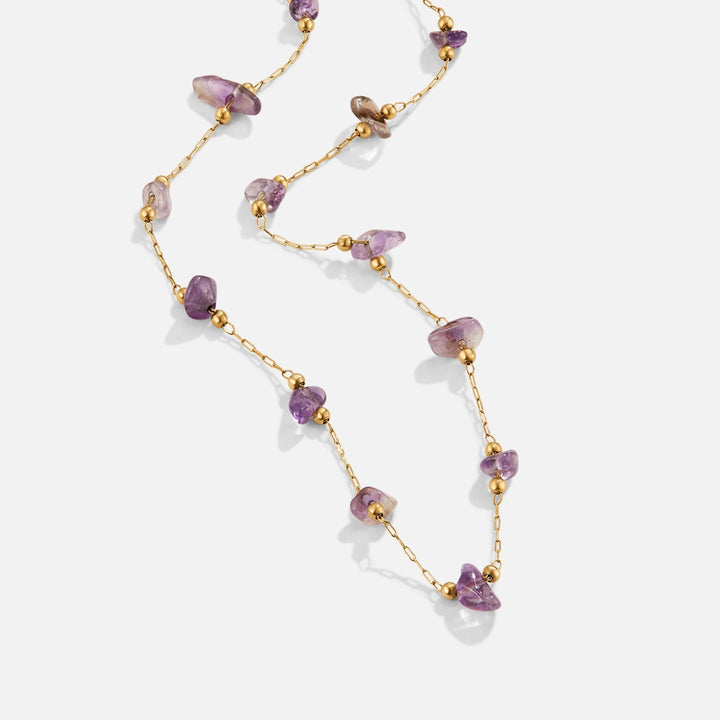 Collar de cristal de amatista con cuenta