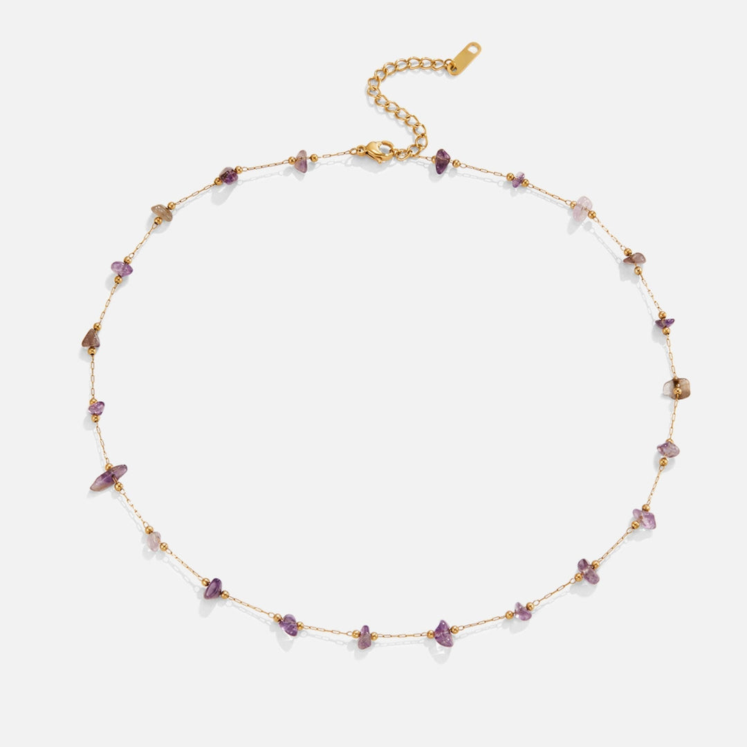 Collar de cristal de amatista con cuenta
