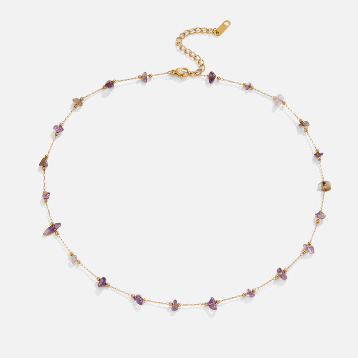 Collar de cristal de amatista con cuenta