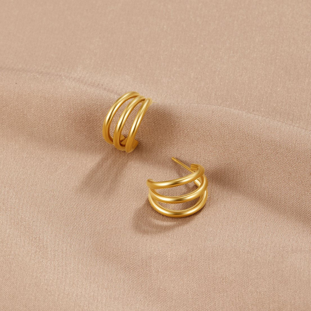 Aros triples dorados Anaya