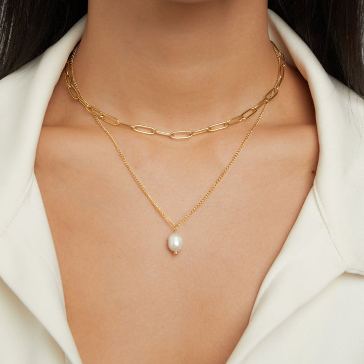 Collar dorado Angela Pearl