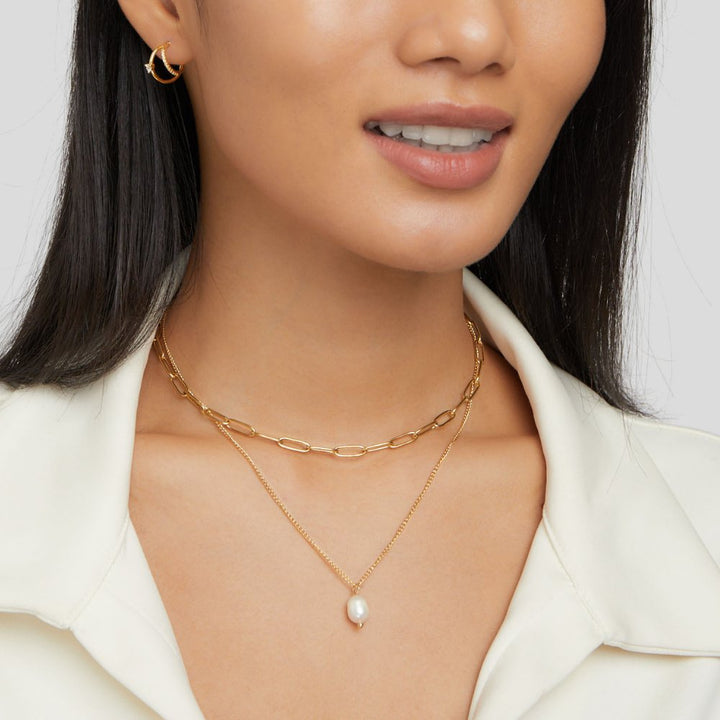 Collar dorado Angela Pearl