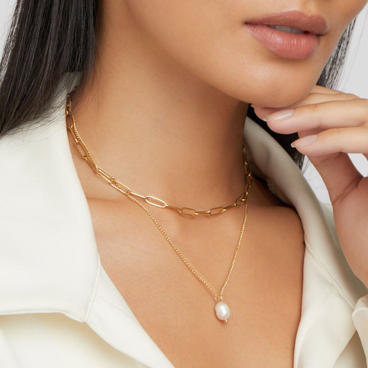Collar dorado Angela Pearl