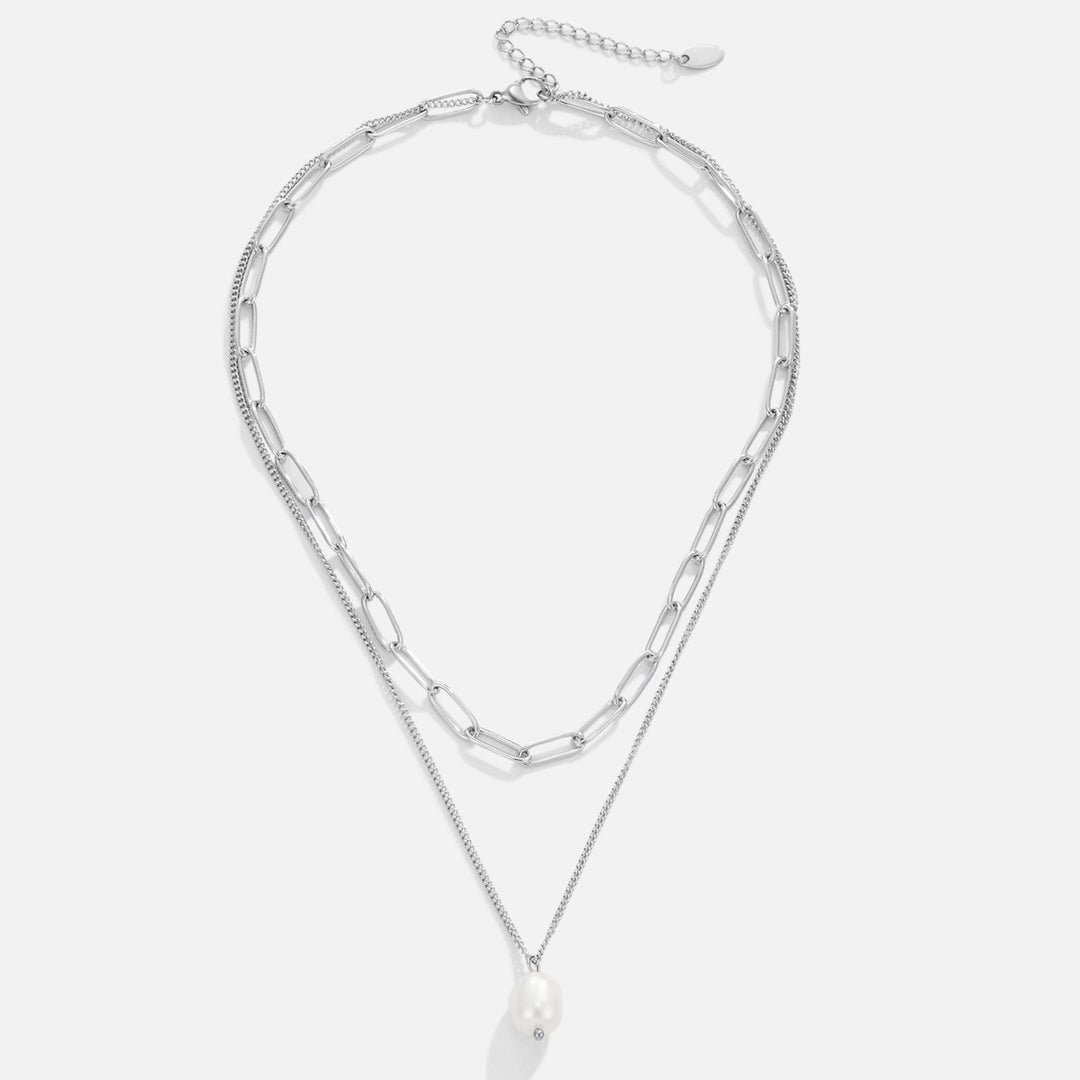 Collar plateado Angela Pearl