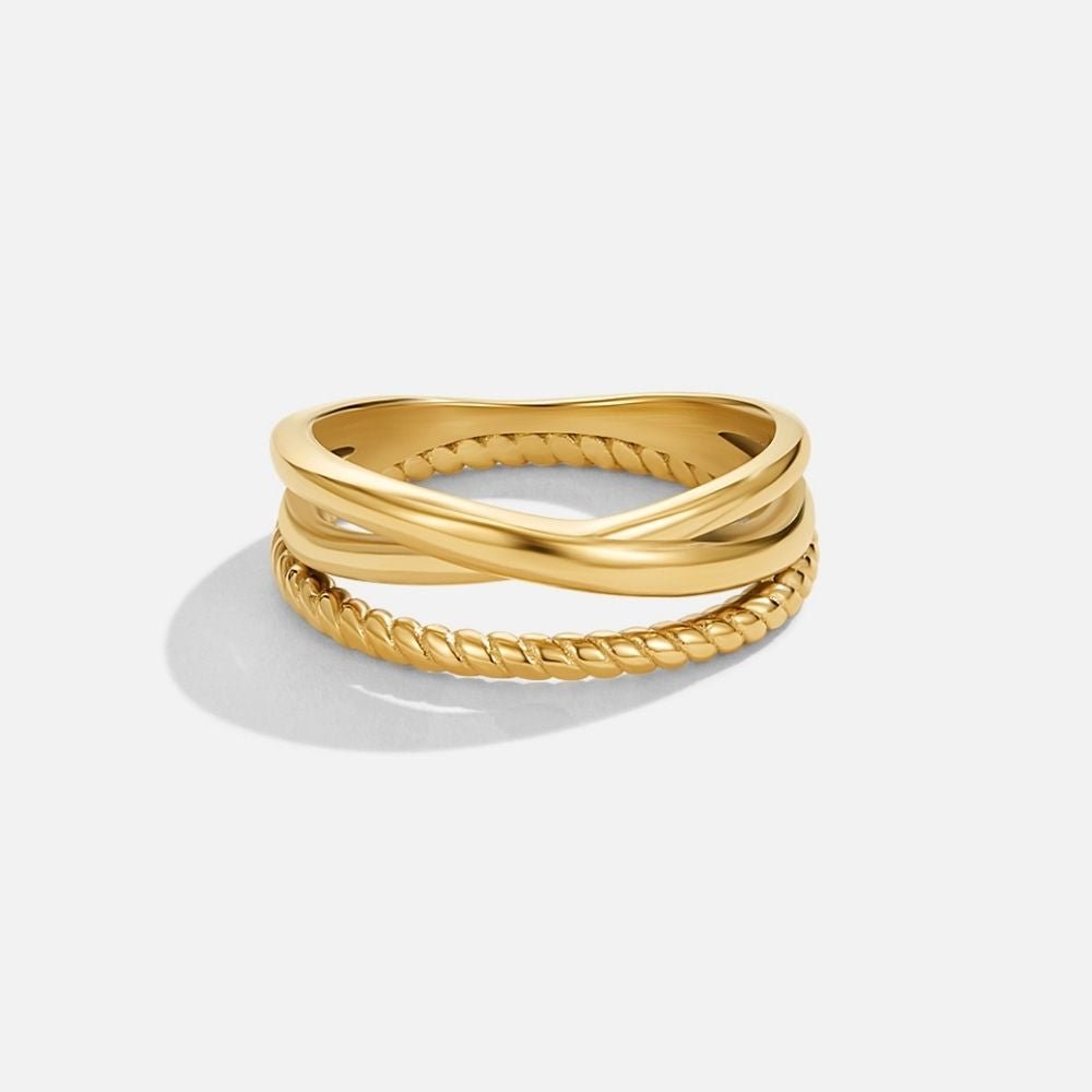 Anillo Ara trenzado entrelazado