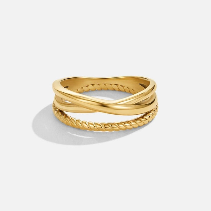 Anillo Ara trenzado entrelazado