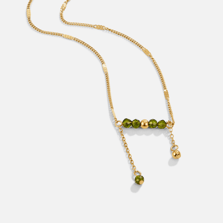 Collar Arizona con borlas de perlas verdes