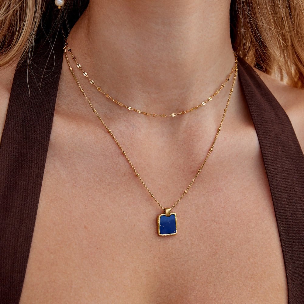 Collar Astoria Blue Stone con colgante