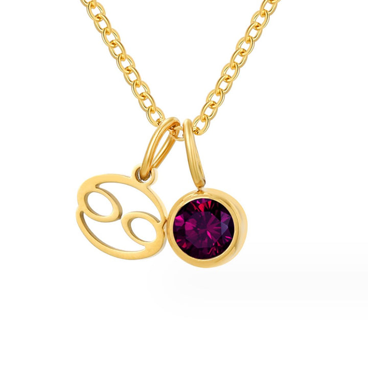 Collar Astria del zodiaco con piedra rosa