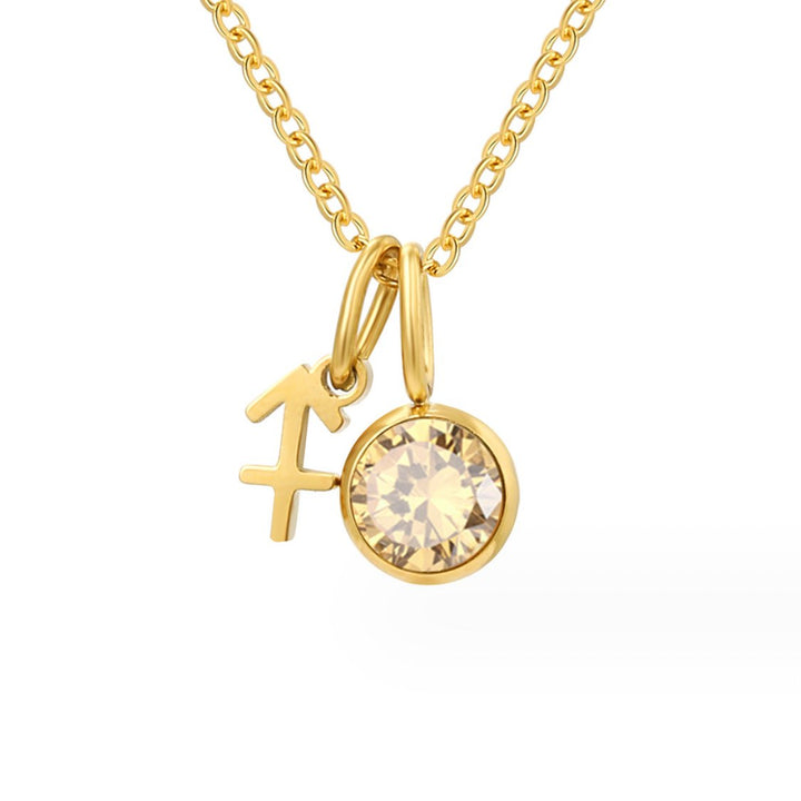 Collar Astria del zodiaco con piedra rosa