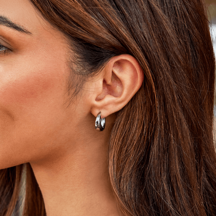 Pendientes de aro plateados Audrey