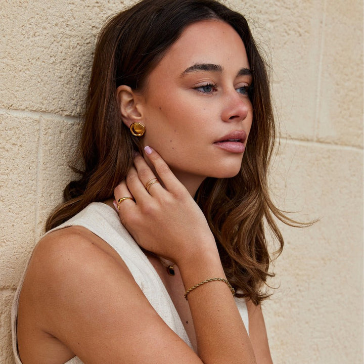 Pendientes rondes dorados Ava
