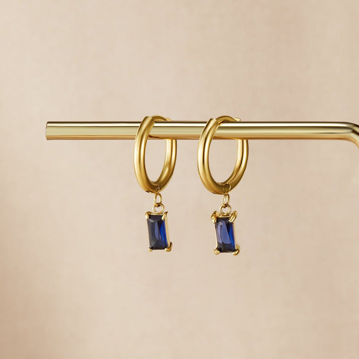 Pendientes Avery de cristal azul