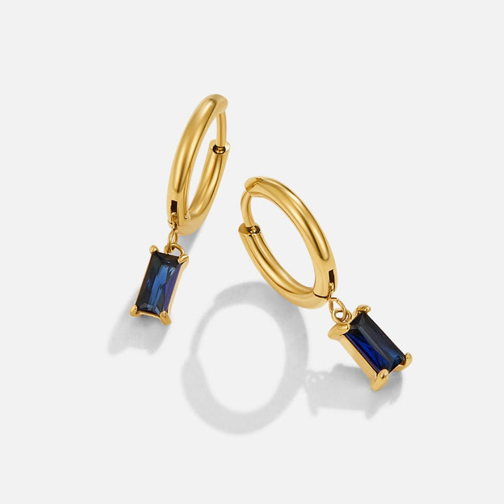 Pendientes Avery de cristal azul