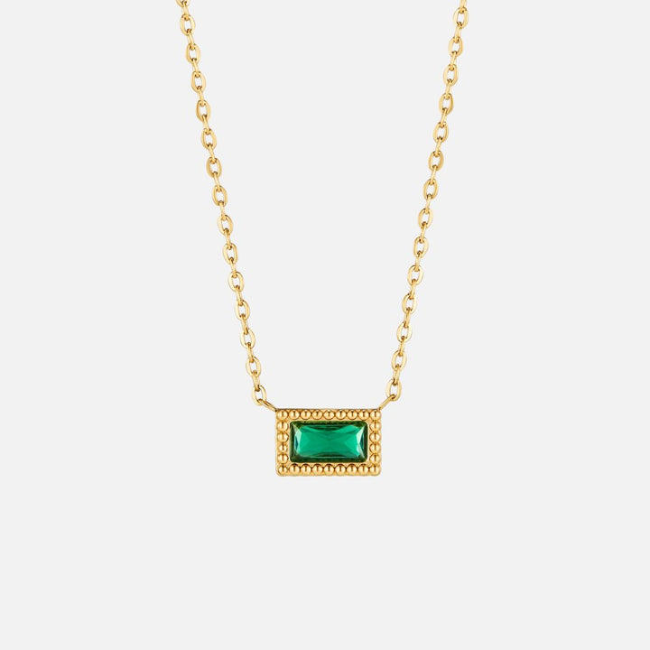 Collar Baguette con piedra de nacimiento