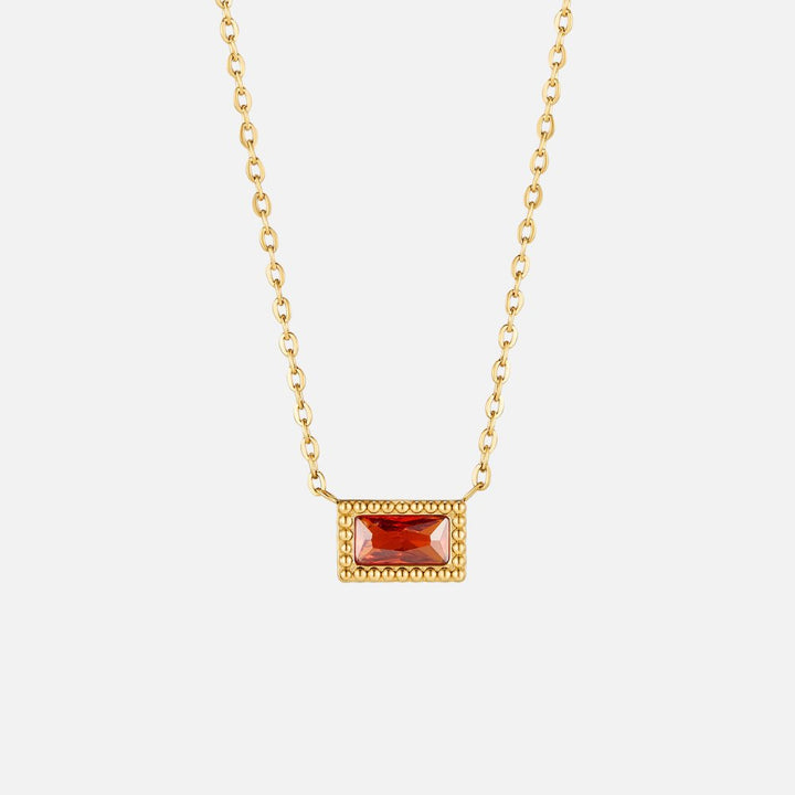 Collar Baguette con piedra de nacimiento