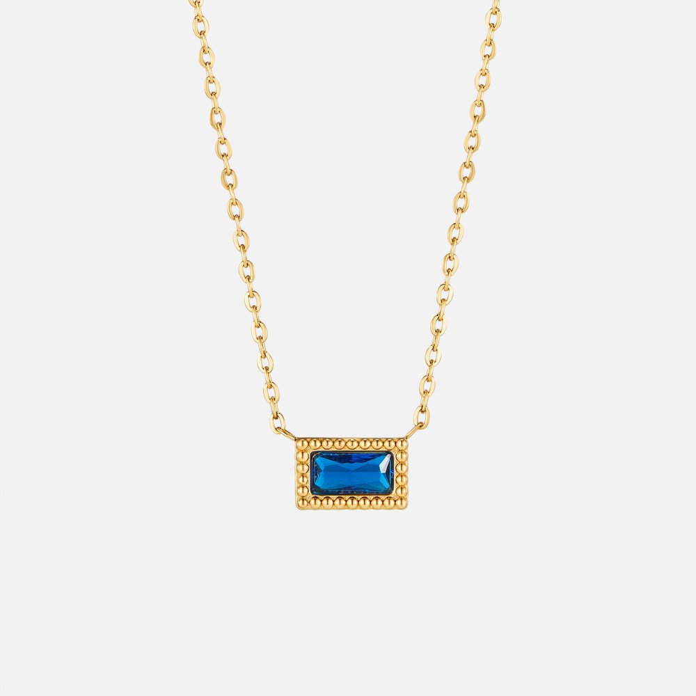 Collar Baguette con piedra de nacimiento