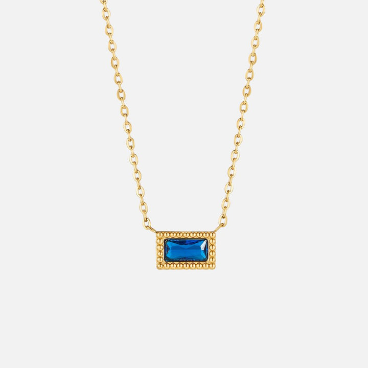 Collar Baguette con piedra de nacimiento