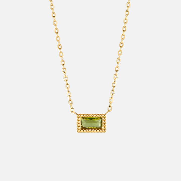 Collar Baguette con piedra de nacimiento