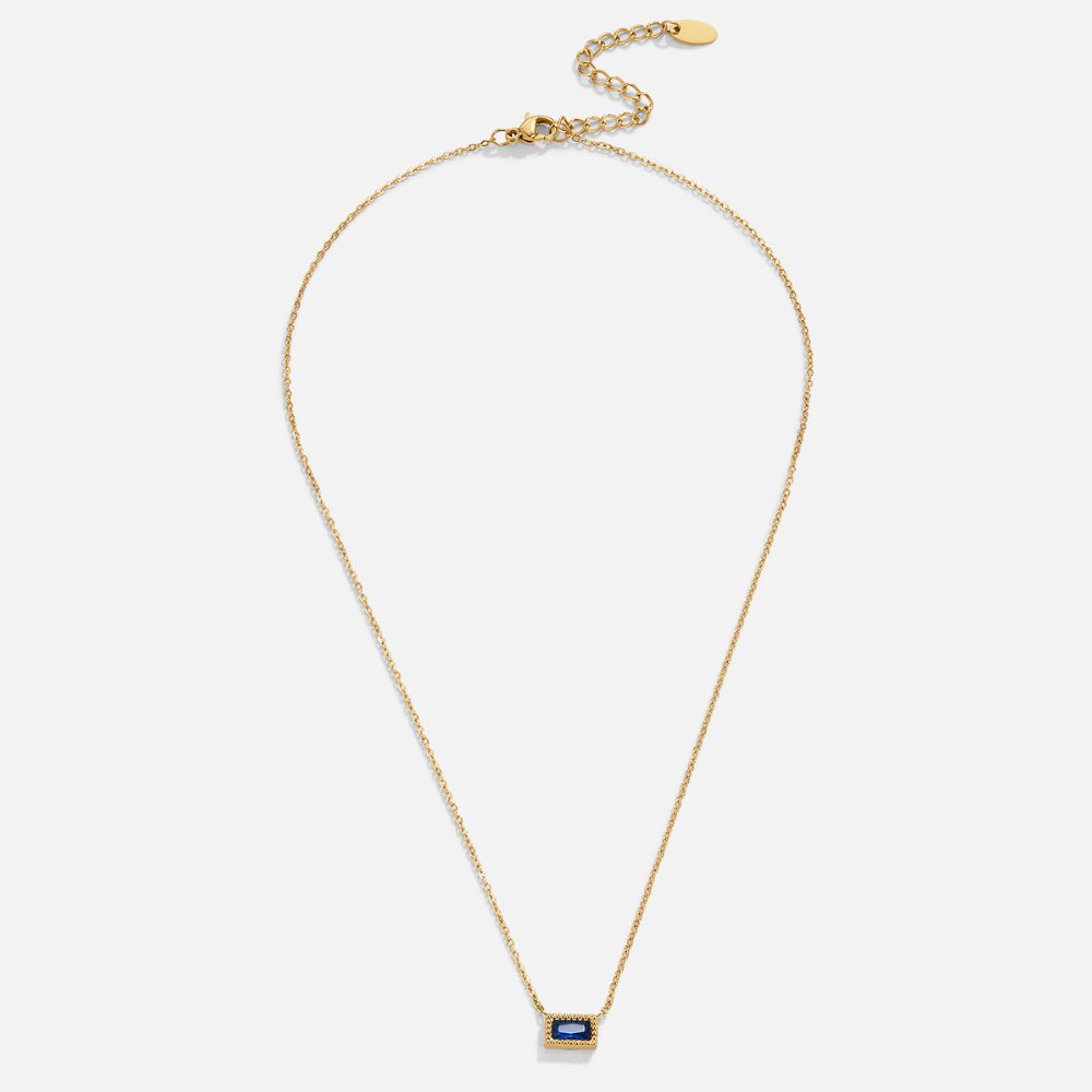 Collar Baguette con piedra de nacimiento