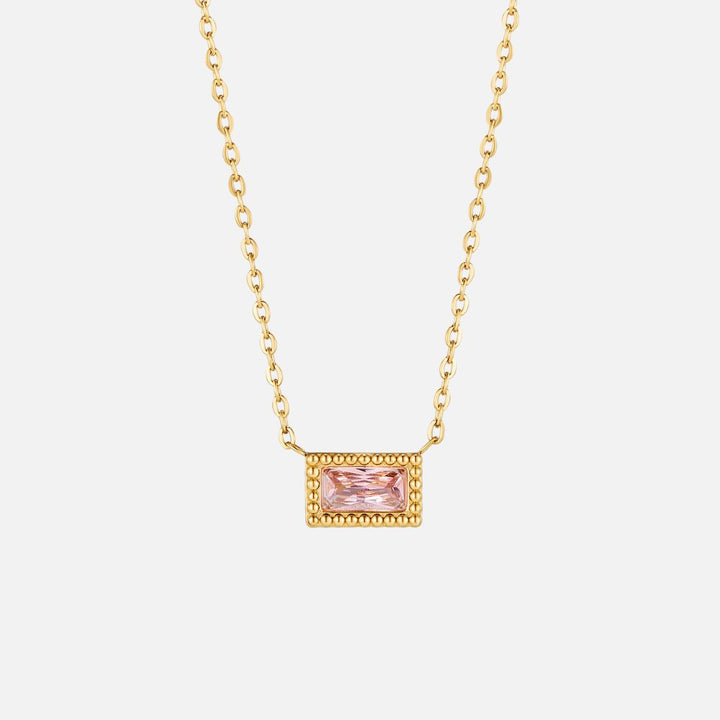 Collar Baguette con piedra de nacimiento