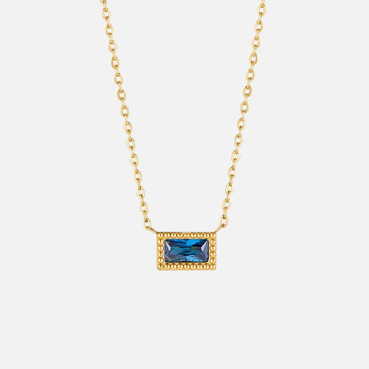 Collar Baguette con piedra de nacimiento