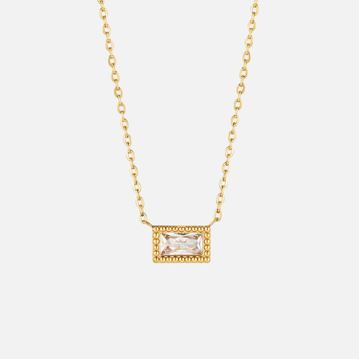 Collar Baguette con piedra de nacimiento