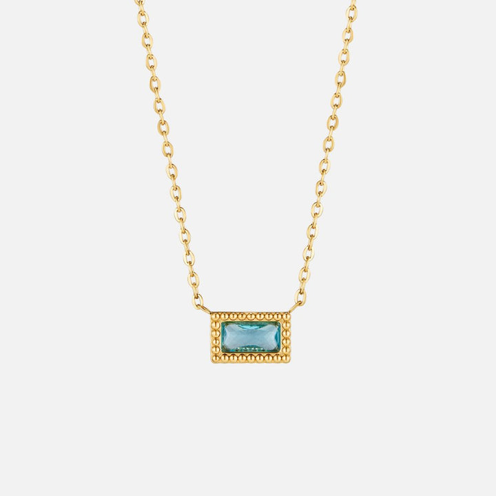 Collar Baguette con piedra de nacimiento