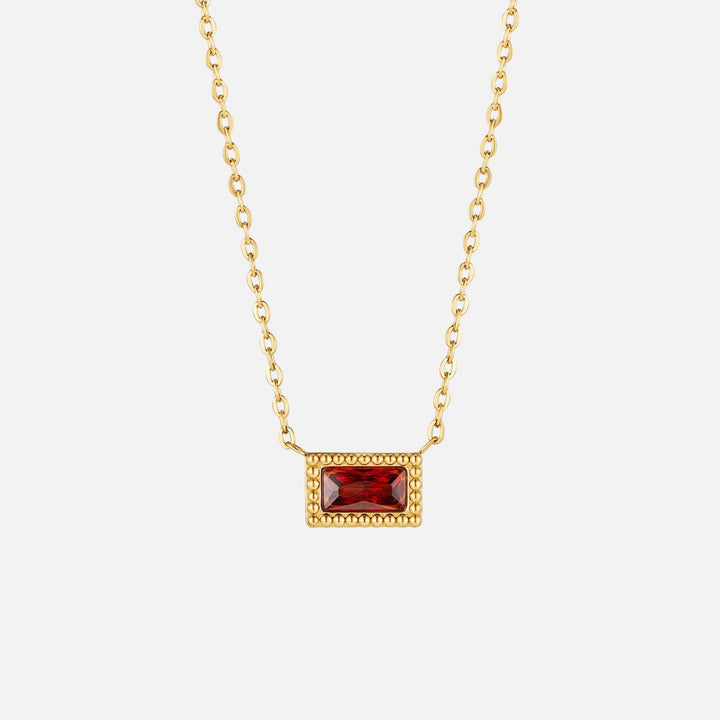 Collar Baguette con piedra de nacimiento