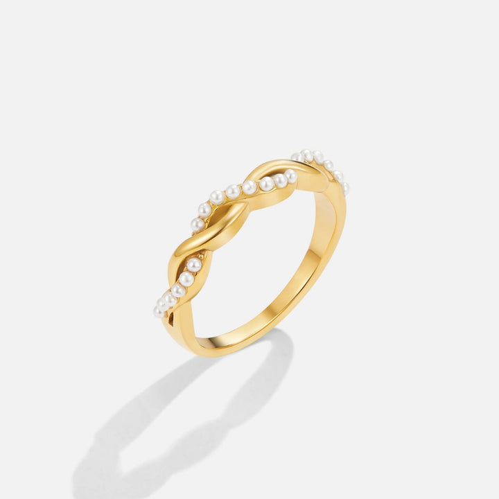 Anillo Bella trenzado perla