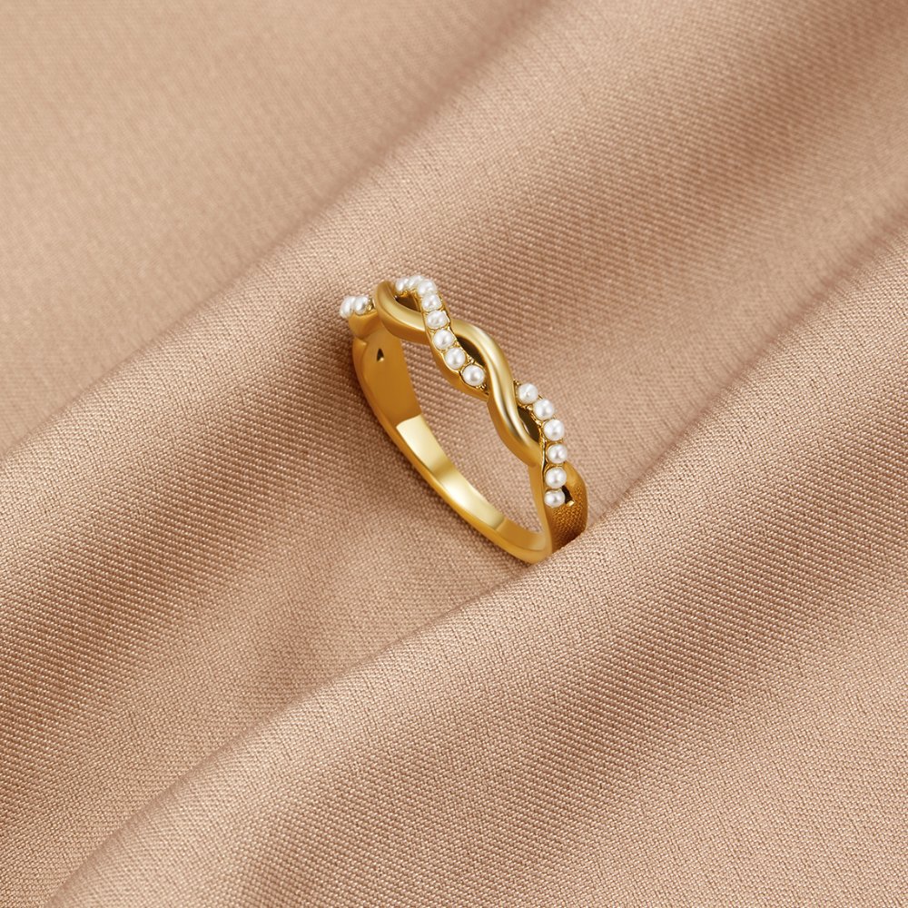 Anillo Bella trenzado perla