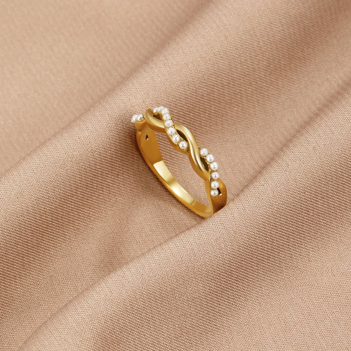 Anillo Bella trenzado perla