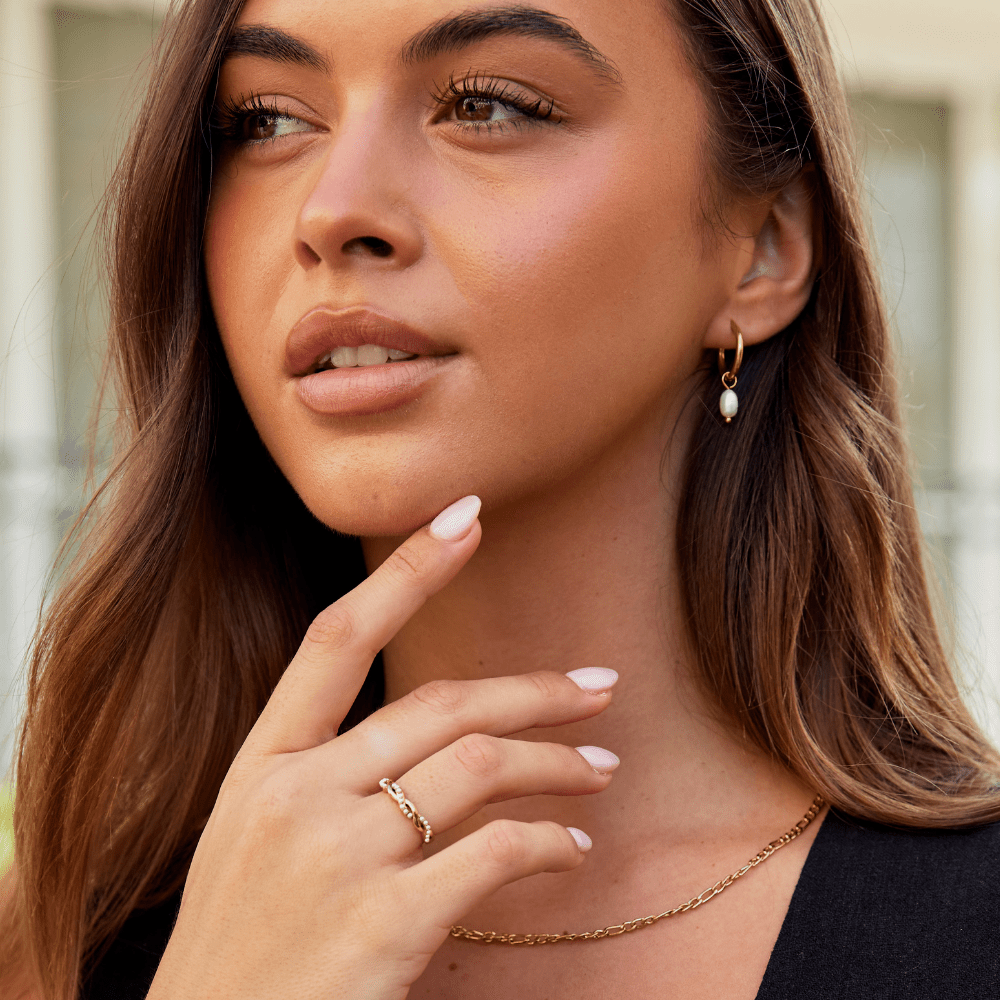Anillo Bella trenzado perla