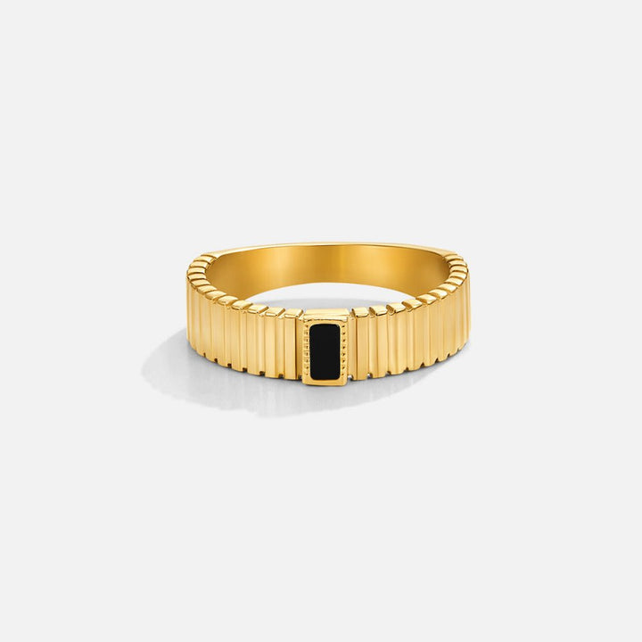 Anillo negro cristal liso