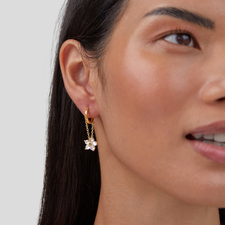 Pendientes flor de cristal