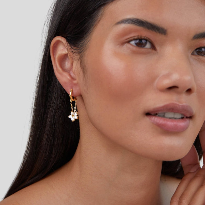 Pendientes flor de cristal