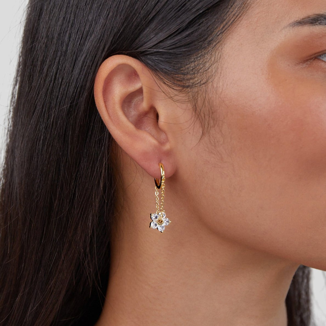 Pendientes flor de cristal