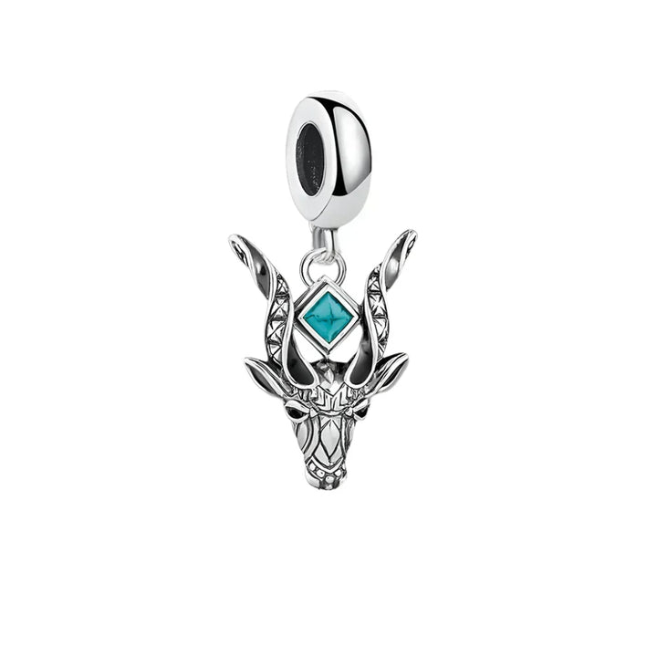 Collar colgante de cabeza de antílope azul