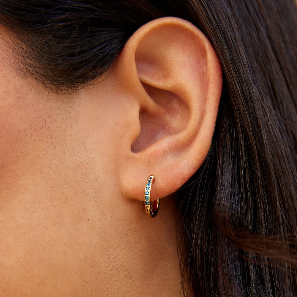 Pendientes de aro azules