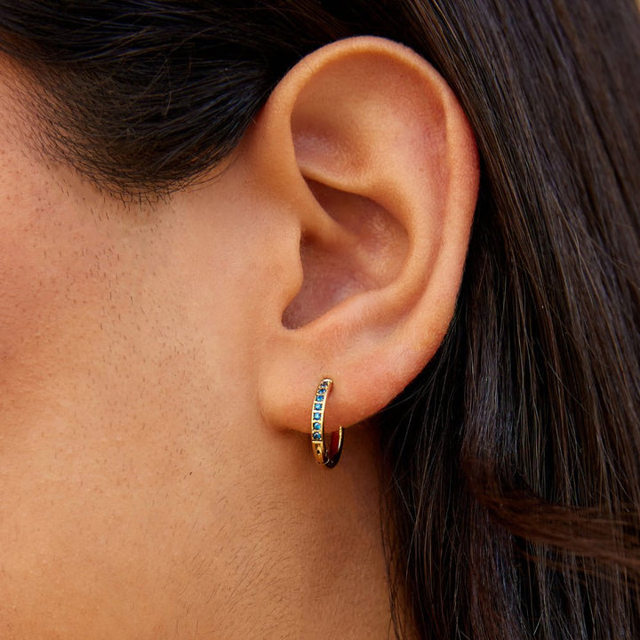 Pendientes de aro azules
