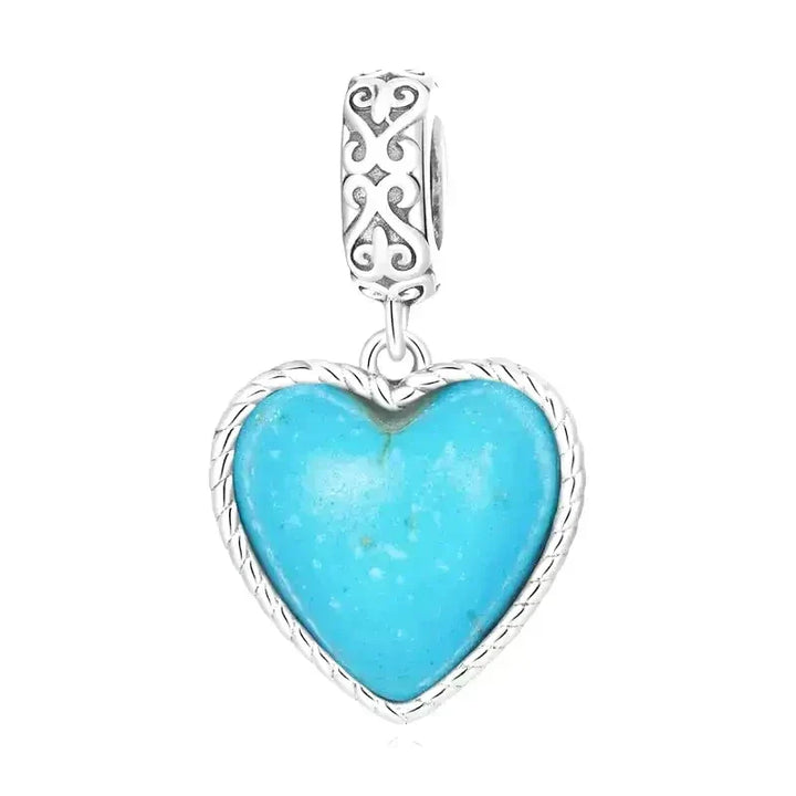 Collar de corazón azul