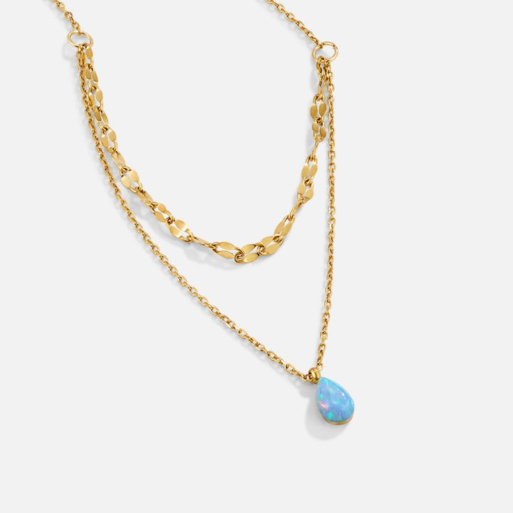 Collar multicapa Gota de Ópalo Azul