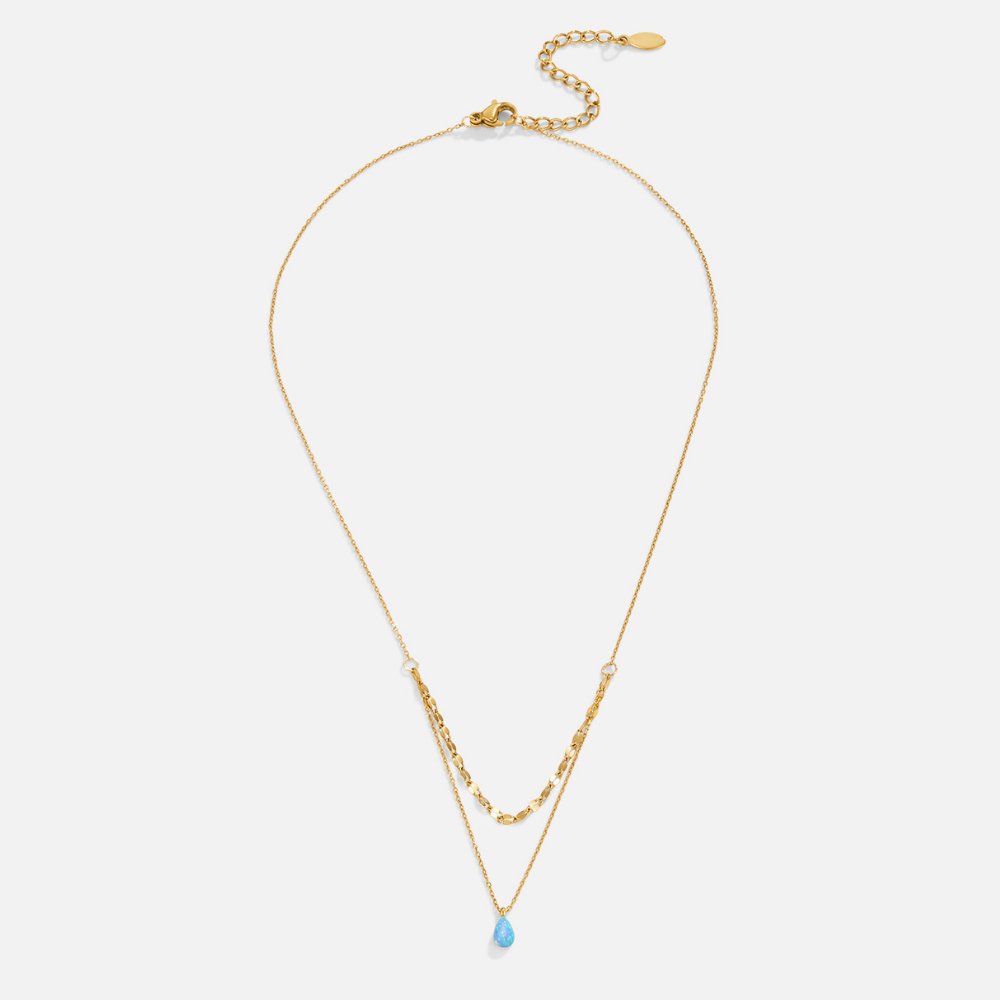 Collar multicapa Gota de Ópalo Azul