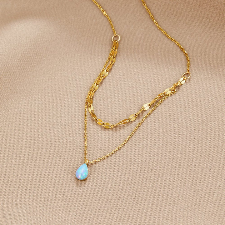 Collar multicapa Gota de Ópalo Azul