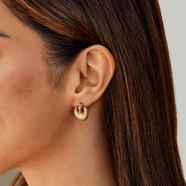 Pendientes Bohemia dorados Ojo de tigre