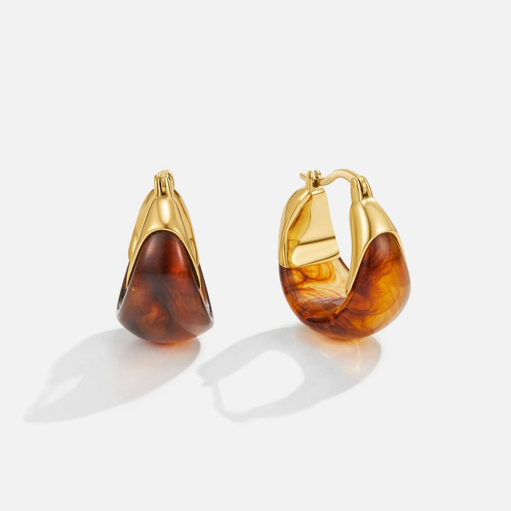 Pendientes de aro Tahiti brunes