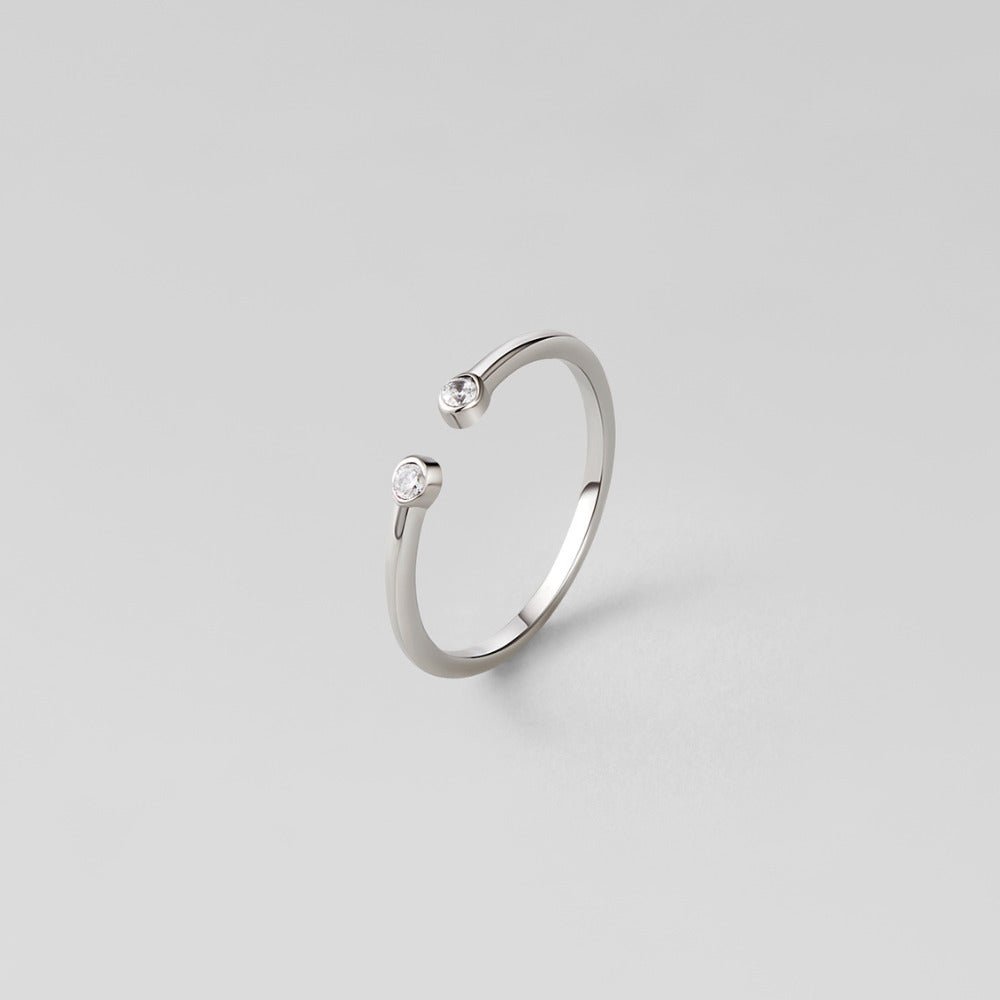 Anillo Cali plateado cristal