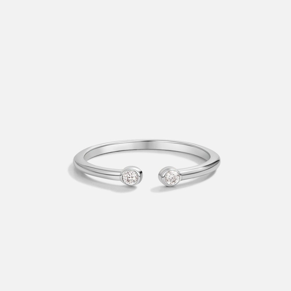 Anillo Cali plateado cristal